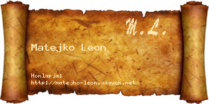 Matejko Leon névjegykártya